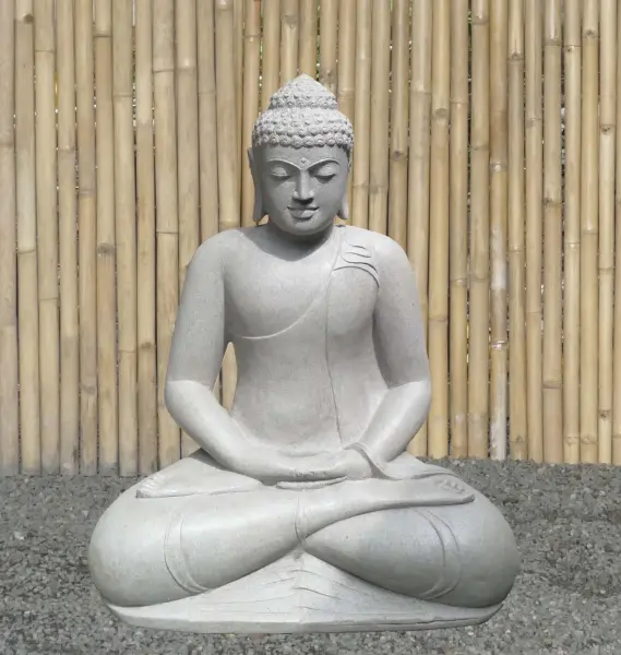 Product image 1 of the product “Seated Indian Buddha no base - gesture of meditation, in the sizes from 60cm to 100cm, Natural ”